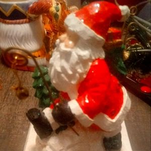 Santa stocking mantel holder